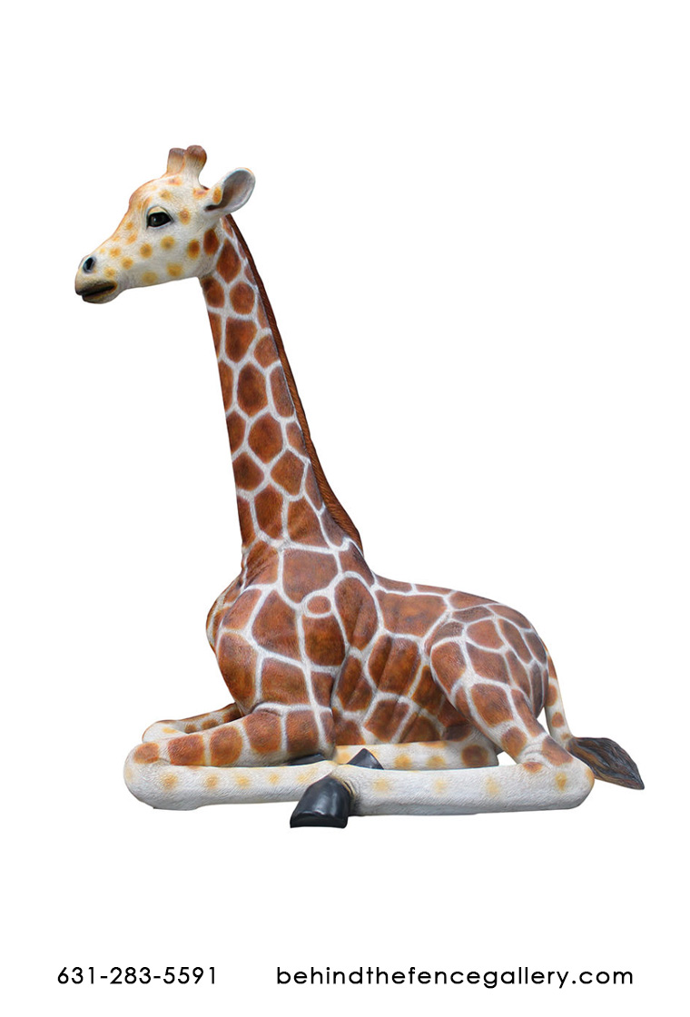 Young Sitting Giraffe Statue